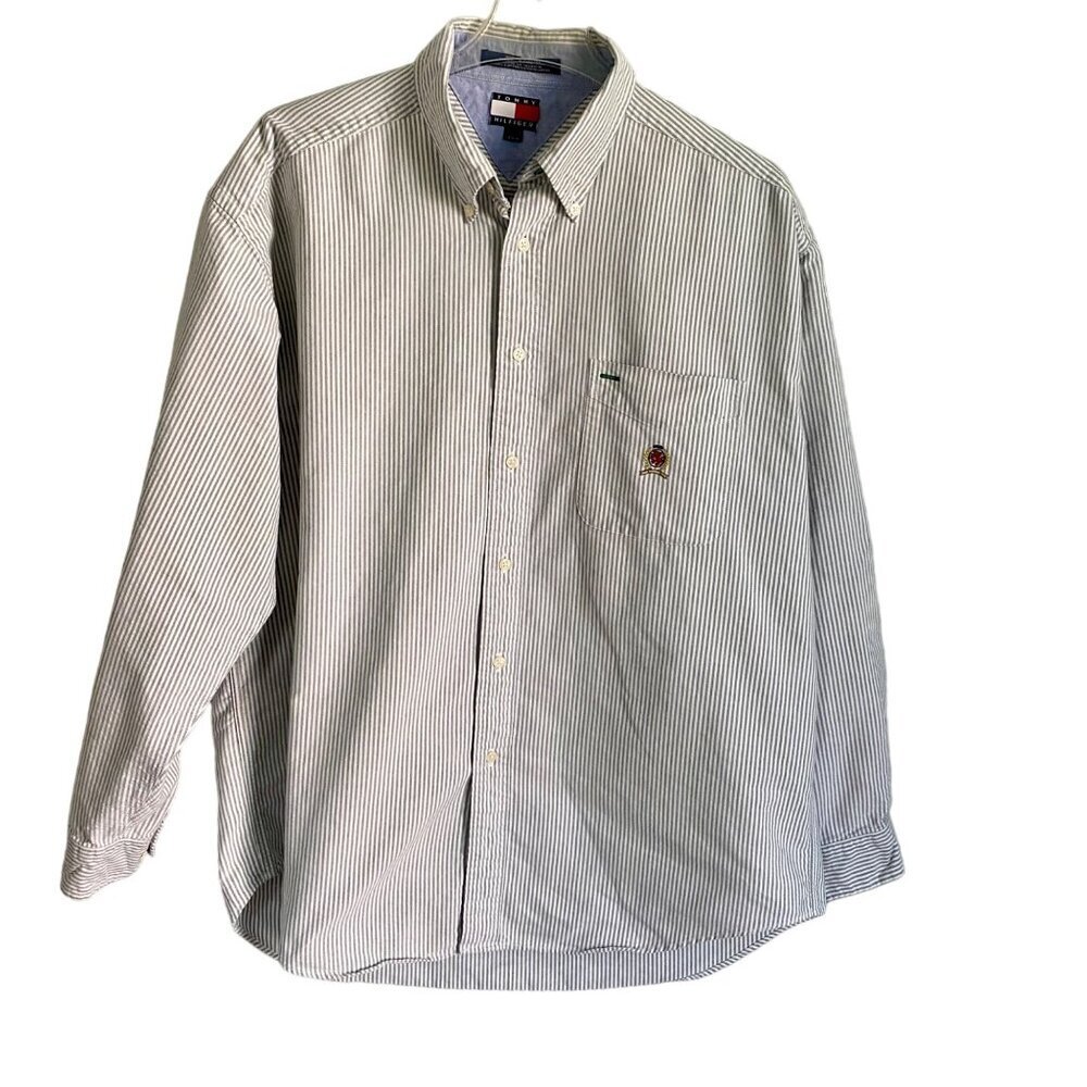 Tommy Hilfiger Long Sleeve Button Down Cotton Shirt Men's Large